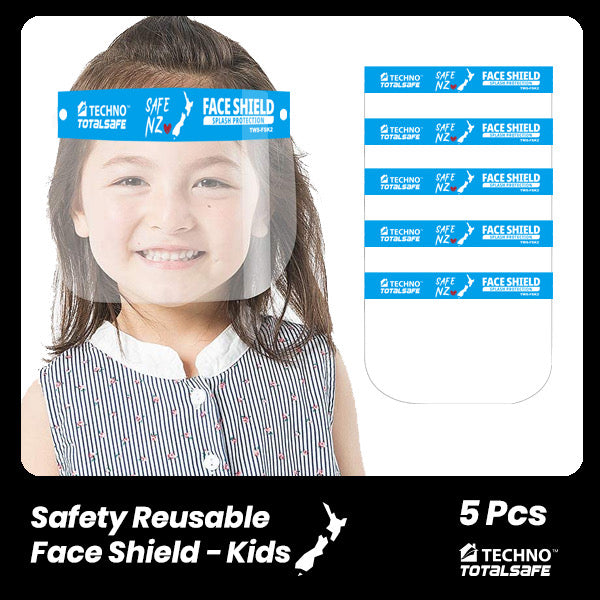 Face Shield Face Mask for Teenages Blue5PCS TECHNO WRAPPING SYSTEMS LIMITED
