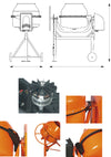 250L CEMENT MIXER,Orange color XH-PCM250
