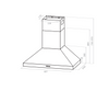 Midea E60MEW2A09 Canopy Rangehood 400m3/h